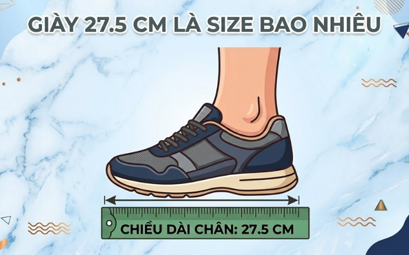 Giày 27.5 cm là size bao nhiêu? Hướng dẫn chọn size chuẩn xác từ A-Z