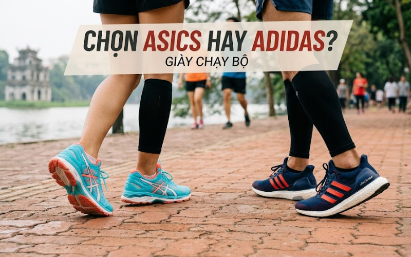 Giay chay bo Asics hay Adidas