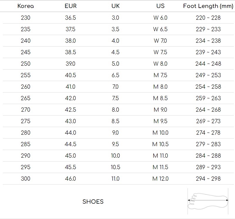 Bảng size giày MLB chuẩn quốc tế & cách chọn size chính xác 47 Bảng size giày MLB