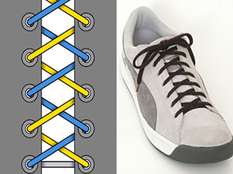 Cách buộc dây giày thể thao kiểu xương cá