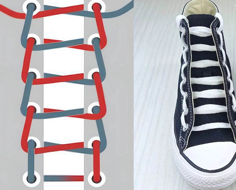 Cách buộc dây giày thể thao​ kiểu Thang