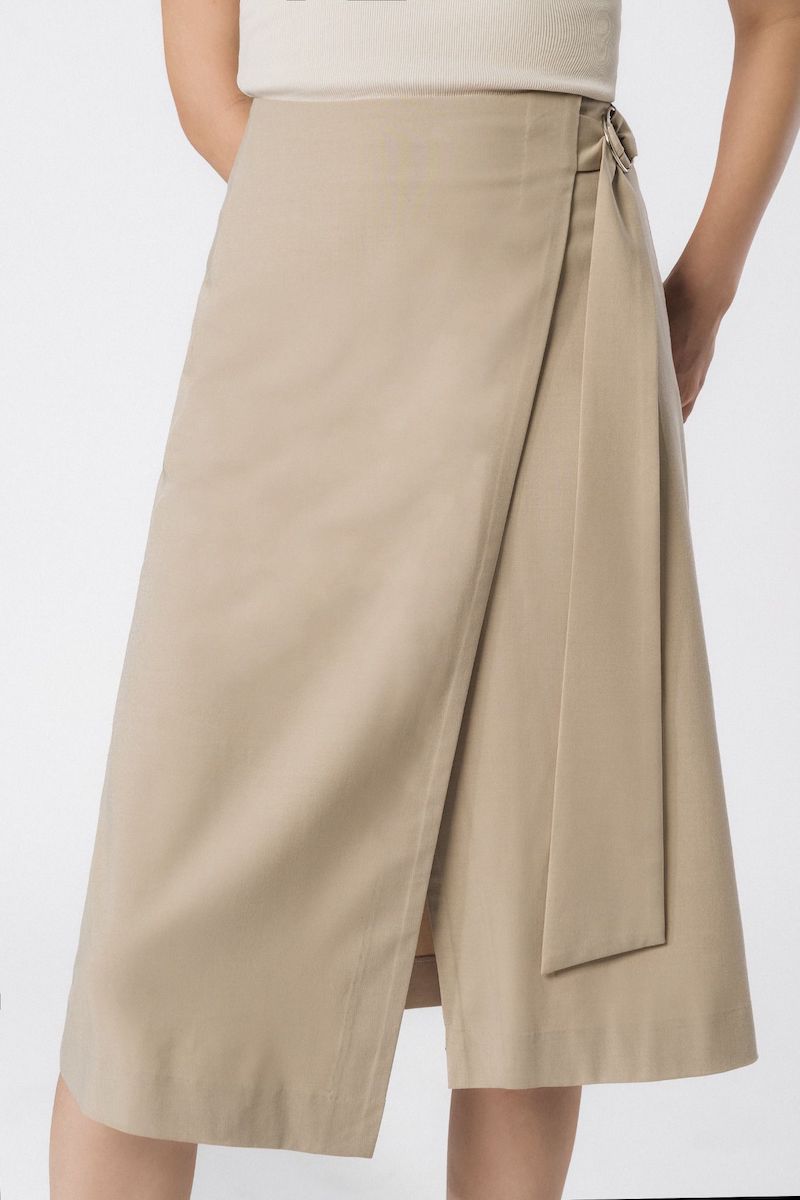 Chân váy công sở che bụng đẹp và tôn dáng cho nàng tự tin đi làm 47 Chân váy wrap skirt