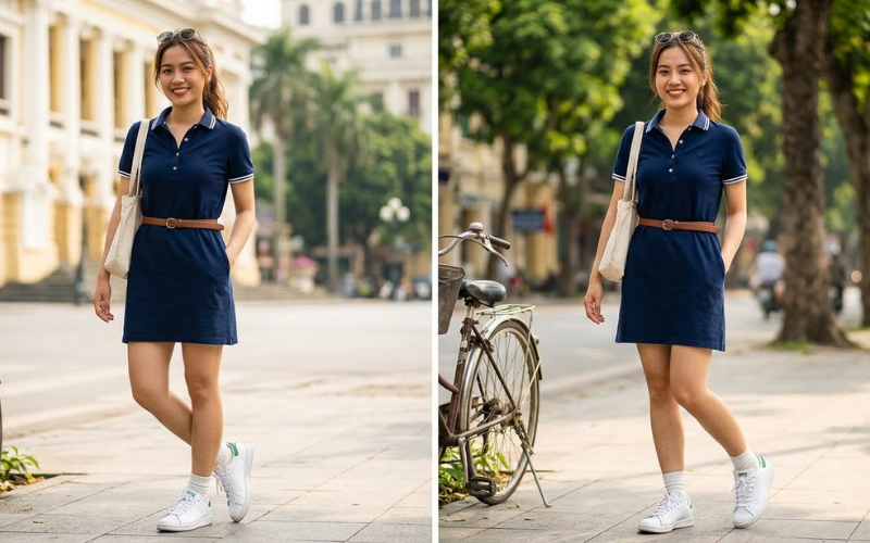Đi giày thể thao nên mặc váy gì? 20+ cách phối đồ cực trendy cho nàng 48 Váy Polo kết hợp giày thể thao