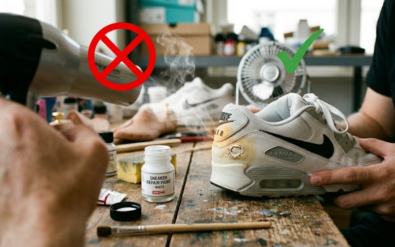 Tránh nhiệt độ cao để không làm chảy keo và giảm độ bền giày