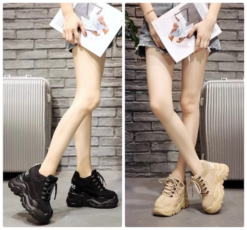 Giày thể thao nữ đế cao kết hợp dễ dàng với nhiều phong cách thời trang