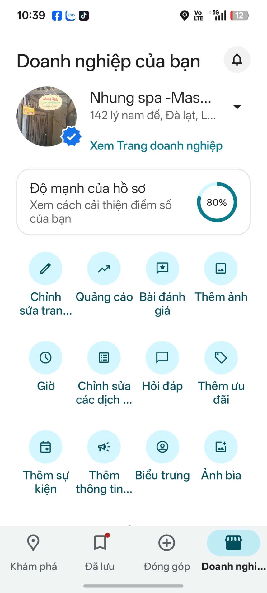 Cách Thêm Admin Vào Google Map Trên Điện Thoại Bằng App Google Maps 47 Tab Doanh nghiệp trong app Google Maps hiển thị hồ sơ doanh nghiệp trên điện thoại