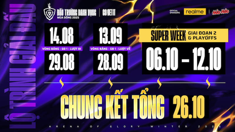 Lịch thi đấu ĐTDV Mùa Đông 2025 Liên Quân Mobile
