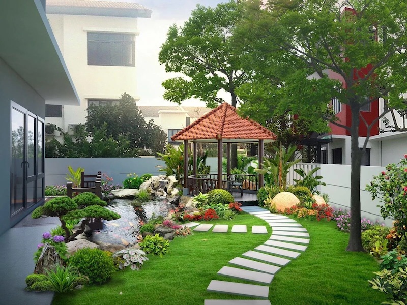 Gợi ý 30 mẫu sân vườn đẹp tự thi công đơn giản và độc đáo nhất 47 Phong cách sân vườn Pháp với thiết kế đối xứng và sang trọng đặc trưng