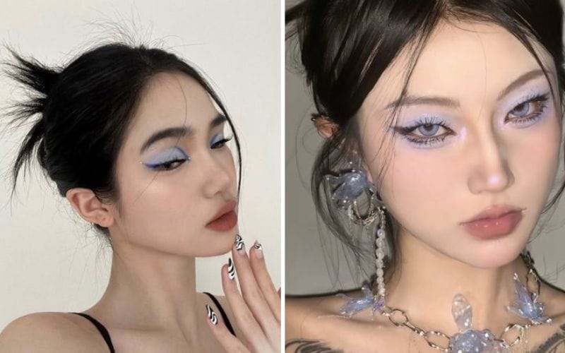 Trào lưu makeup mắt màu xanh dương hot hit bậc nhất mạng xã hội Douyin