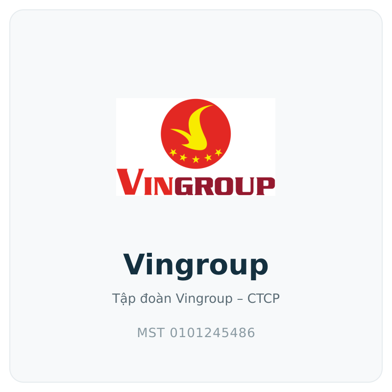 Logo Vingroup, MST 0101245486