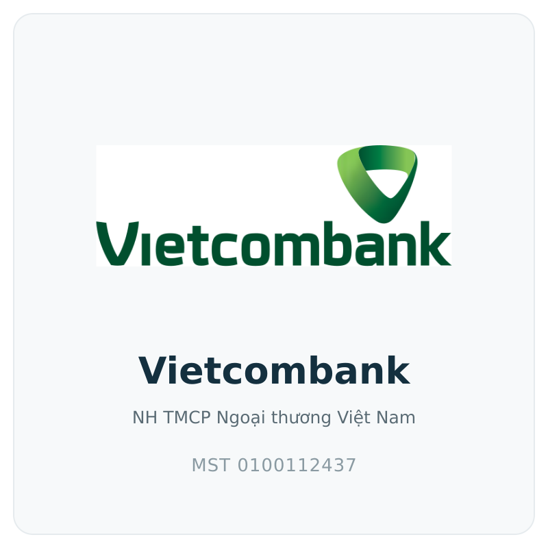 Logo Vietcombank, MST 0100112437