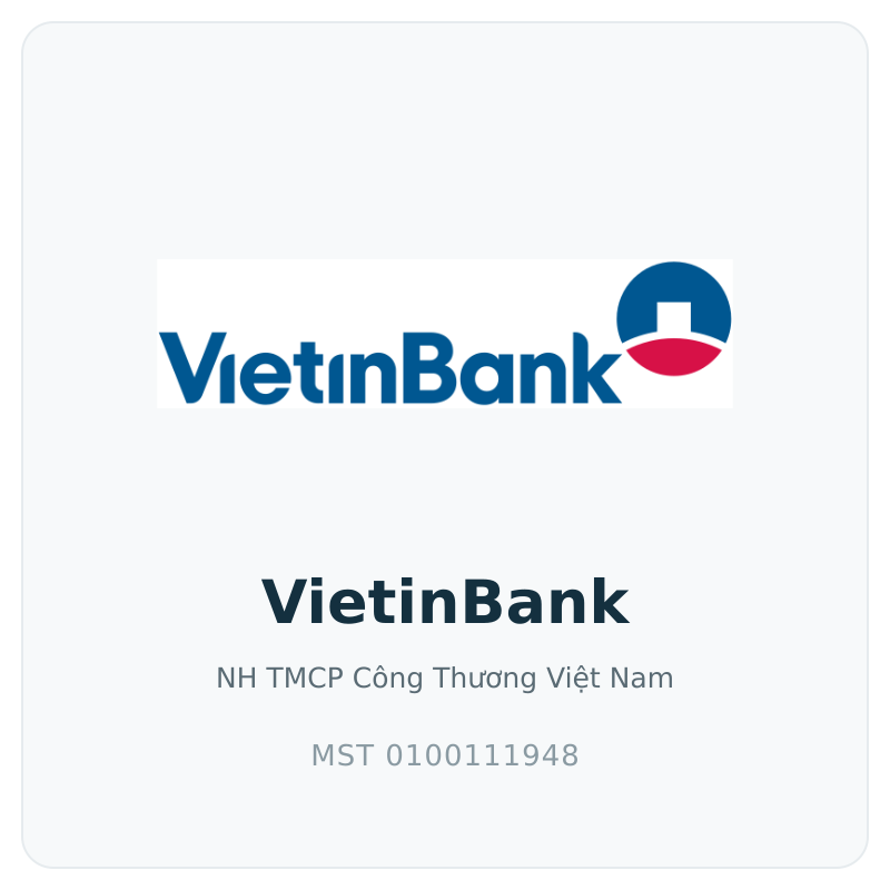Logo VietinBank, MST 0100111948