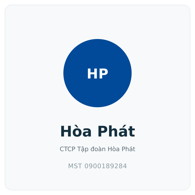 Hòa Phát MST 0900189284